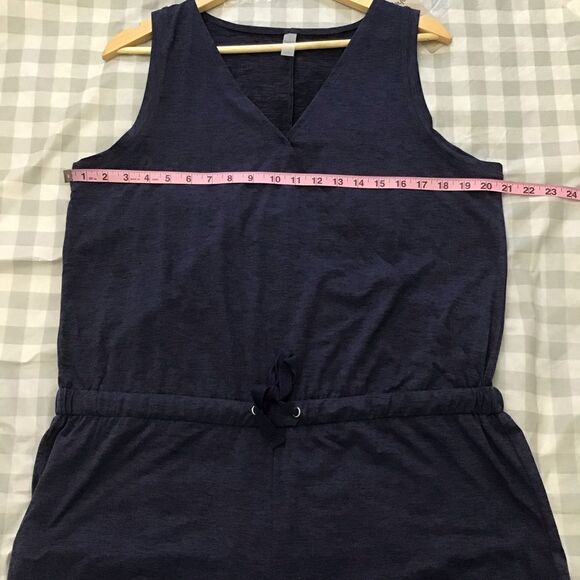 Reitmans Navy Sleeveless Resort Romper Elastic Waist Shortall XL NWT shortall - Picture 11 of 16